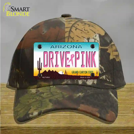 Drive Pink Arizona Novelty License Plate Hat Cotton / Camoflauge