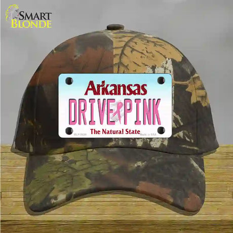 Drive Pink Arkansas Novelty License Plate Hat Cotton / Camoflauge