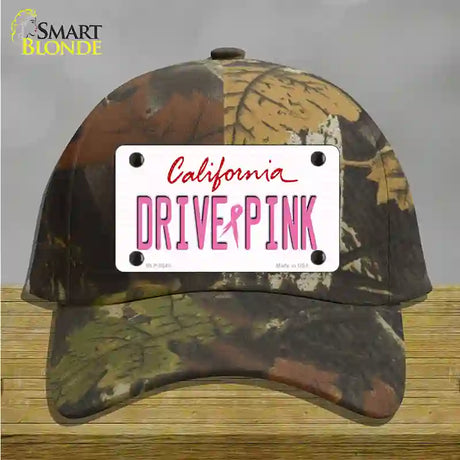 Drive Pink California Novelty License Plate Hat Cotton / Camoflauge