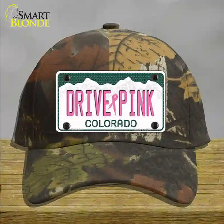 Drive Pink Colorado Novelty License Plate Hat Cotton / Camoflauge