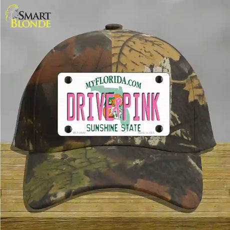 Drive Pink Florida Novelty License Plate Hat Cotton / Camoflauge