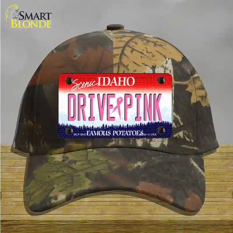 Drive Pink Idaho Novelty License Plate Hat Cotton / Camoflauge