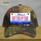 Drive Pink Illinois Novelty License Plate Hat Cotton / Camoflauge