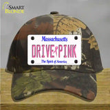 Drive Pink Massachusetts Novelty License Plate Hat Cotton / Camoflauge