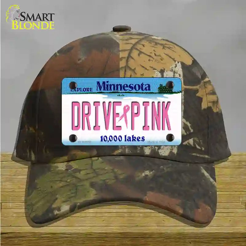 Drive Pink Minnesota Novelty License Plate Hat Cotton / Camoflauge