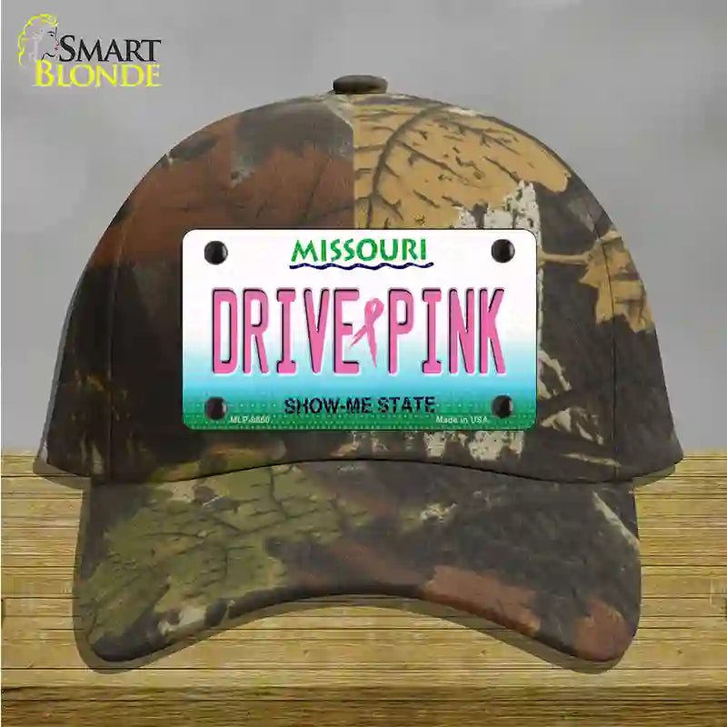 Drive Pink Missouri Novelty License Plate Hat Cotton / Camoflauge