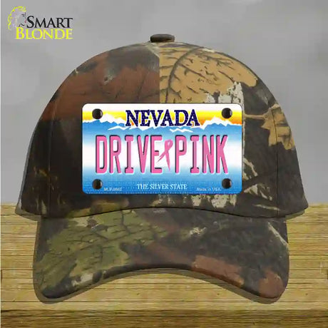 Drive Pink Nevada Novelty License Plate Hat Cotton / Camoflauge