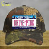 Drive Pink New York Novelty License Plate Hat Cotton / Camoflauge