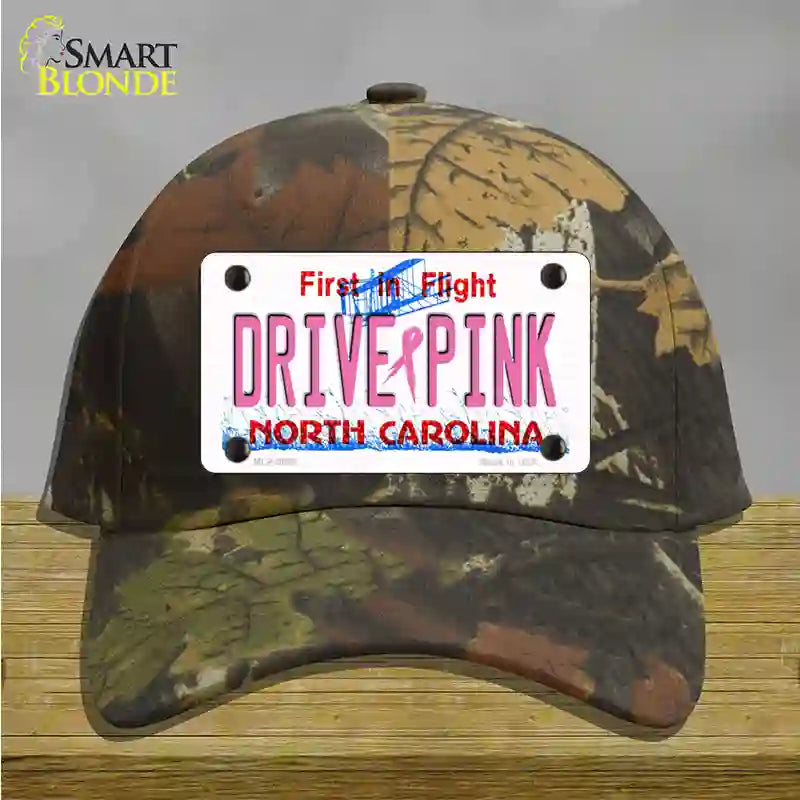 Drive Pink North Carolina Novelty License Plate Hat Cotton / Camoflauge