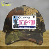 Drive Pink Oklahoma Novelty License Plate Hat Cotton / Camoflauge