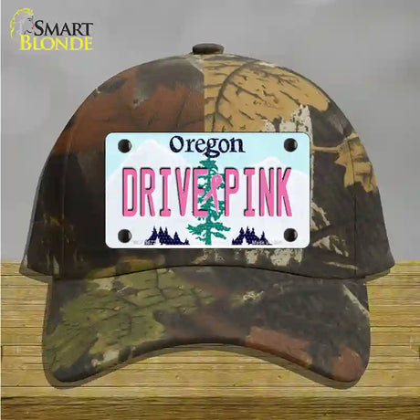 Drive Pink Oregon Novelty License Plate Hat Cotton / Camoflauge