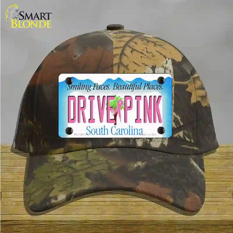 Drive Pink South Carolina Novelty License Plate Hat Cotton / Camoflauge