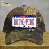 Drive Pink Texas Novelty License Plate Hat Cotton / Camoflauge