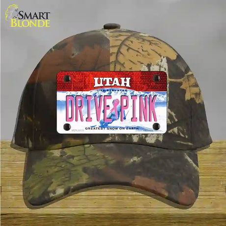 Drive Pink Utah Novelty License Plate Hat Cotton / Camoflauge