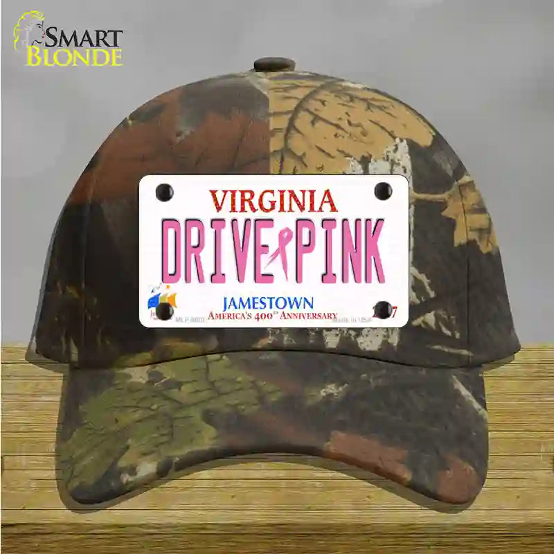 Drive Pink Virginia Novelty License Plate Hat Cotton / Camoflauge