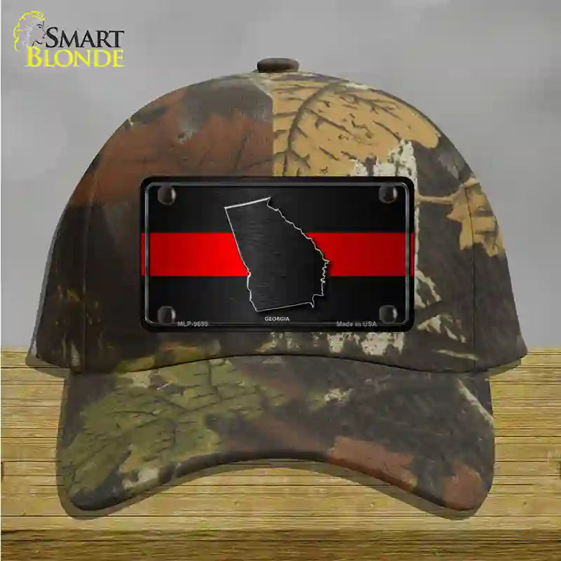 Georgia Thin Red Line Novelty License Plate Hat Cotton / Camoflauge