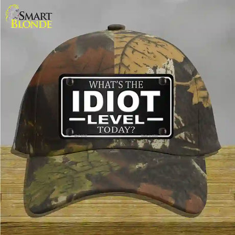 Idiot Level Novelty License Plate Hat Cotton / Camoflauge