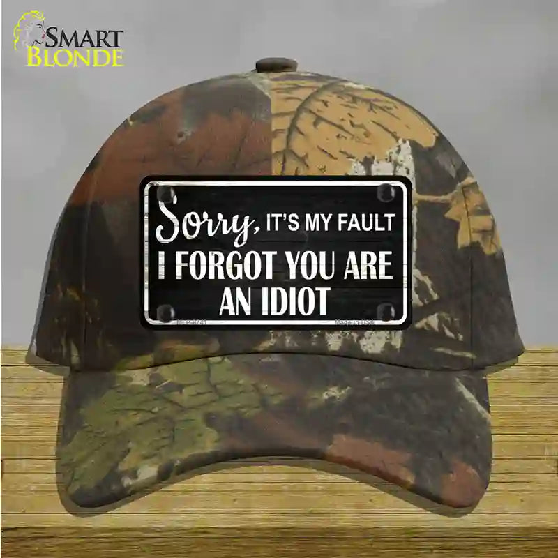 Sorry I Forgot Novelty License Plate Hat Cotton / Camoflauge