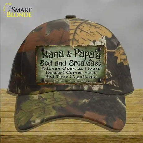 Nana And Papas Bed And Breakfast Novelty License Plate Hat Cotton / Camoflauge