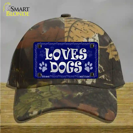 Loves Dogs Novelty License Plate Hat Cotton / Camoflauge