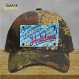 Happy Holidays Blue Novelty License Plate Hat Cotton / Camoflauge