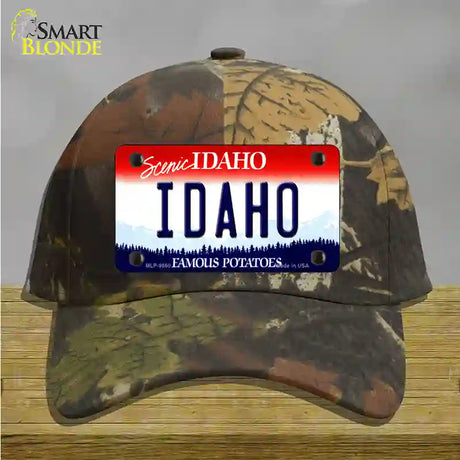 Scenic Idaho Novelty License Plate Hat Cotton / Camoflauge