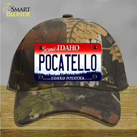 Pocatello Idaho Novelty License Plate Hat Cotton / Camoflauge