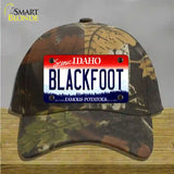 Blackfoot Idaho Novelty License Plate Hat Cotton / Camoflauge