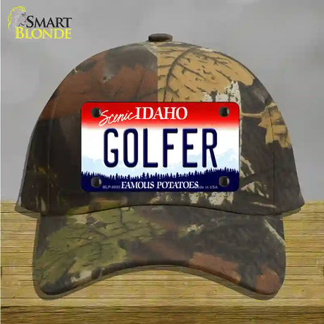 Golfer Idaho Novelty License Plate Hat Cotton / Camoflauge