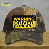 Warning Driver Insane Novelty License Plate Hat Cotton / Camoflauge