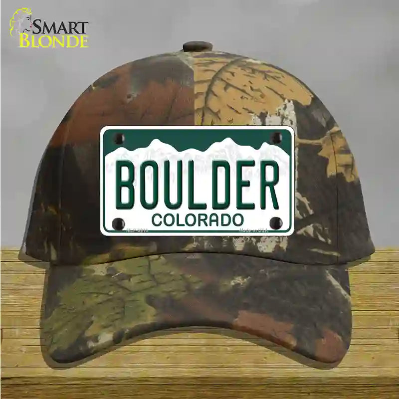 Boulder Colorado Novelty License Plate Hat Cotton / Camoflauge