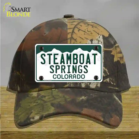 Steamboat Springs Colorado Novelty License Plate Hat Cotton / Camoflauge