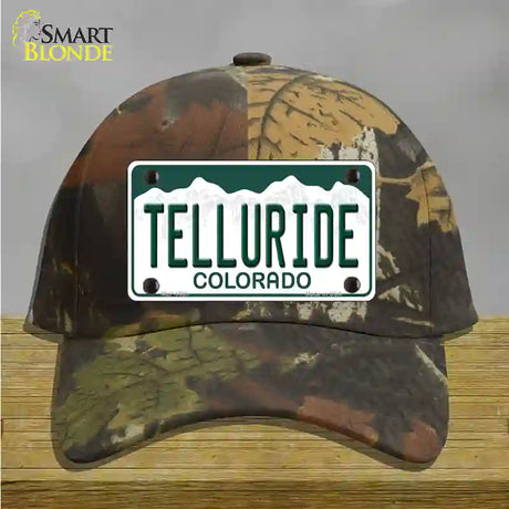 Telluride Colorado Novelty License Plate Hat Cotton / Camoflauge