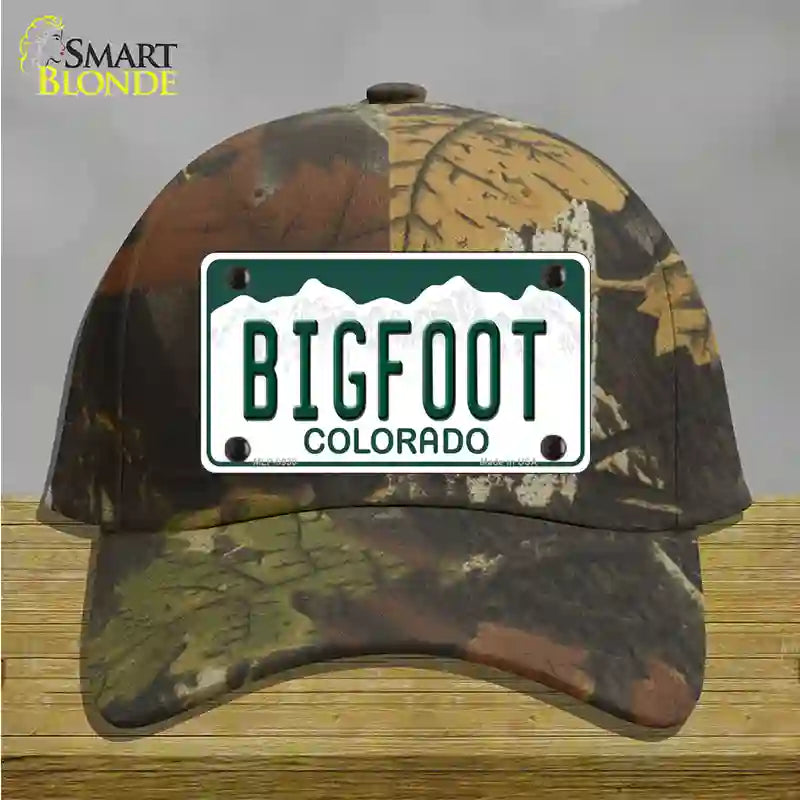 Bigfoot Colorado Novelty License Plate Hat Cotton / Camoflauge