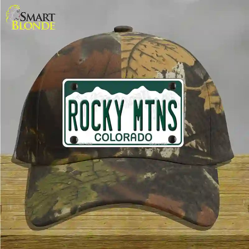 Rocky Mountains Colorado Novelty License Plate Hat Cotton / Camoflauge