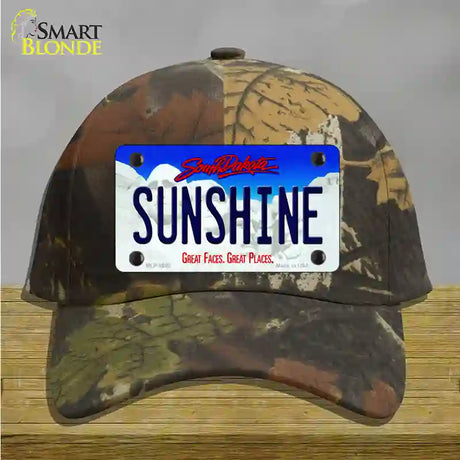 Sunshine South Dakota Novelty License Plate Hat Cotton / Camoflauge