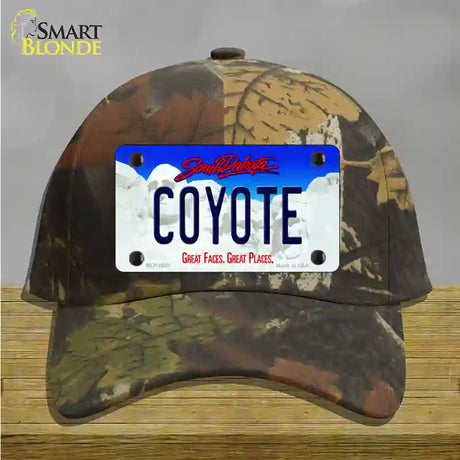 Coyote South Dakota Novelty License Plate Hat Cotton / Camoflauge