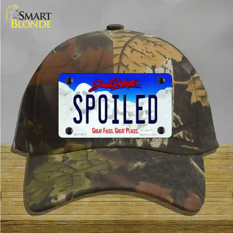 Spoiled South Dakota Novelty License Plate Hat Cotton / Camoflauge