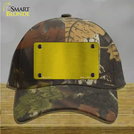 Yellow Metallic Solid Novelty License Plate Hat Cotton / Camoflauge