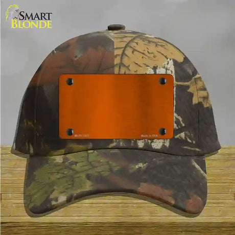 Orange Metallic Solid Novelty License Plate Hat Cotton / Camoflauge