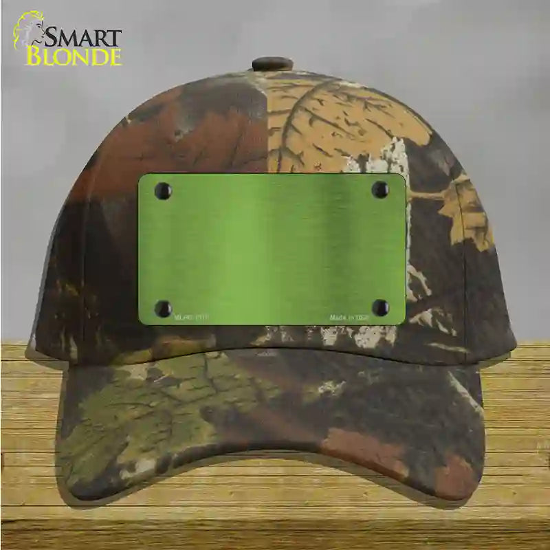 Lime Green Metallic Solid Novelty License Plate Hat Cotton / Camoflauge