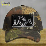 Elk Black Brushed Chrome Novelty License Plate Hat Cotton / Camoflauge