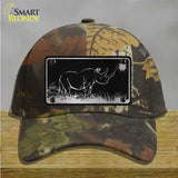 Rhino Black Brushed Chrome Novelty License Plate Hat Cotton / Camoflauge