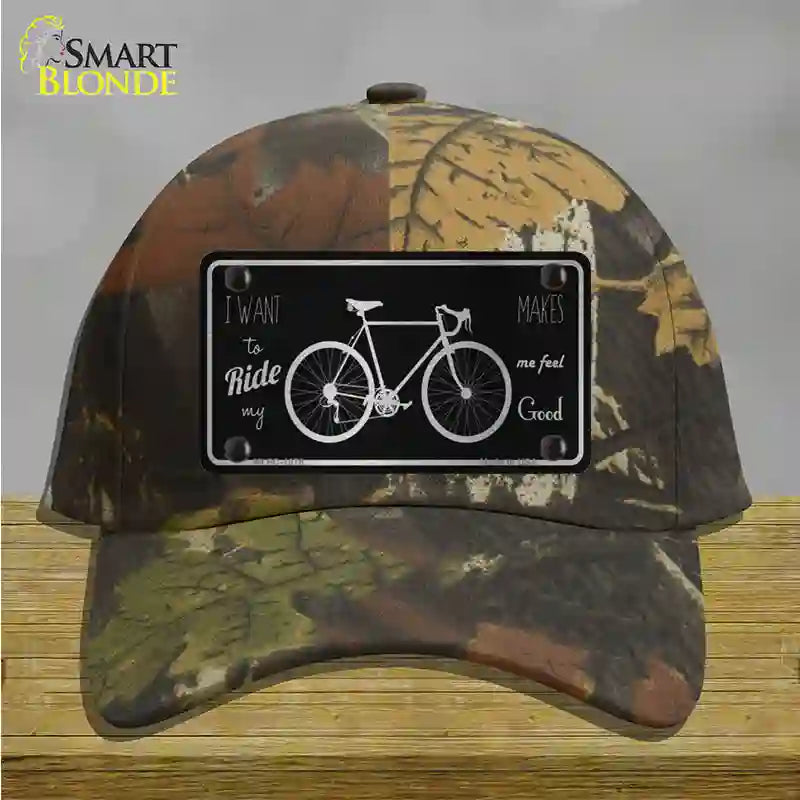 Bike Black Brushed Chrome Novelty License Plate Hat Cotton / Camoflauge