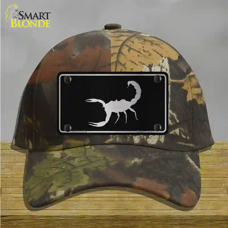 Scorpion Black Brushed Chrome Novelty License Plate Hat Cotton / Camoflauge