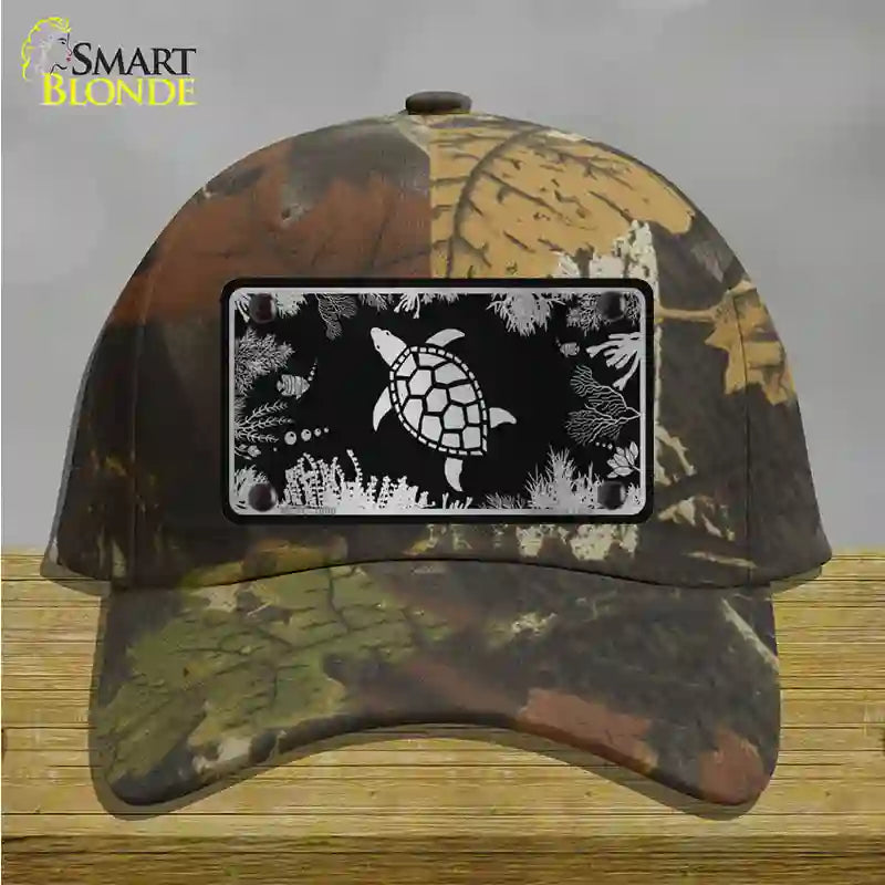 Turtle Black Brushed Chrome Novelty License Plate Hat Cotton / Camoflauge