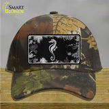 Sea Horse Black Brushed Chrome Novelty License Plate Hat Cotton / Camoflauge