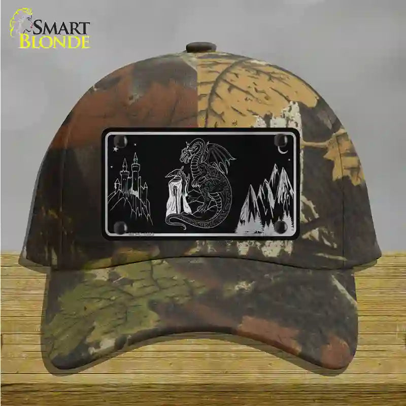 Wizards And Dragons Black Brushed Chrome Novelty License Plate Hat Cotton / Camoflauge