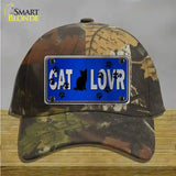 Cat Lover Blue Brushed Chrome Novelty License Plate Hat Tag Cotton / Camoflauge