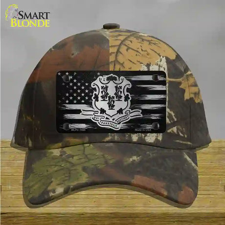 Connecticut Carbon Fiber Novelty License Plate Hat Cotton / Camoflauge